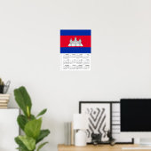 Cambodia 2026 Calendar, Large, Cambodian Flag Poster (Heimbüro)