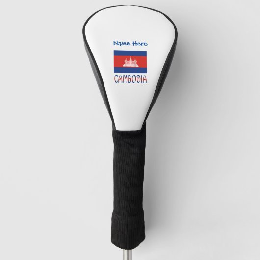 Cambodia and Cambodian Flag Personalized Golf Headcover (Vorderseite)