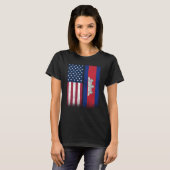 Cambodia Cambodia American Flags Proud USA Cambodi T-Shirt (Vorne ganz)