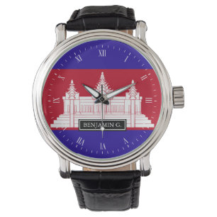 Cambodia Flag Armbanduhr