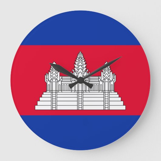 Cambodia Flag Große Wanduhr (Vorderseite)