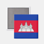 Cambodia Flag Magnet (Vorderseite/Rückseite)