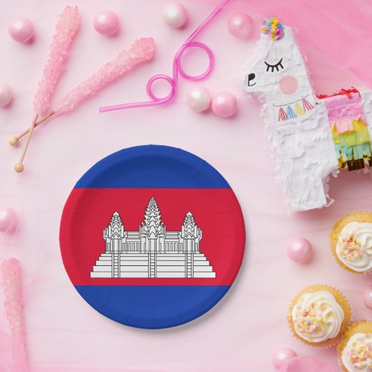 Cambodia Flag Pappteller (Party)