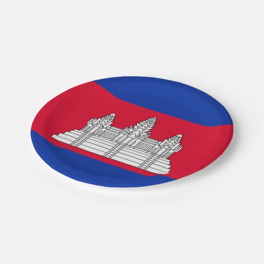 Cambodia Flag Pappteller (Schrägansicht)