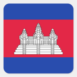 Cambodia Flag Quadratischer Aufkleber