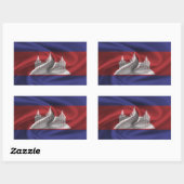 Cambodia Flag Rechteckiger Aufkleber (Blatt)