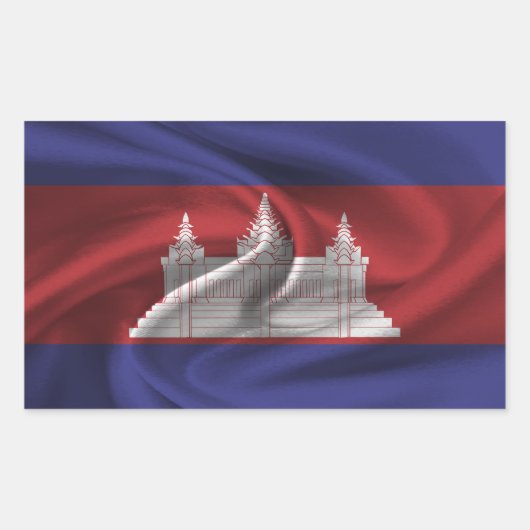 Cambodia Flag Rechteckiger Aufkleber (Vorderseite)