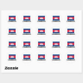 Cambodia Flag Runder Aufkleber (Blatt)