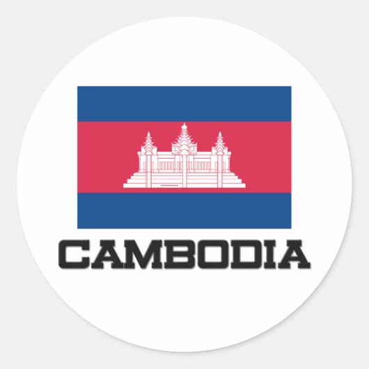 Cambodia Flag Runder Aufkleber (Vorderseite)