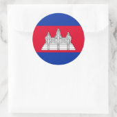 Cambodia Flag Runder Aufkleber (Tasche)