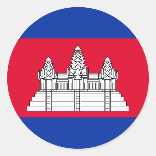 Cambodia Flag Runder Aufkleber (Vorderseite)