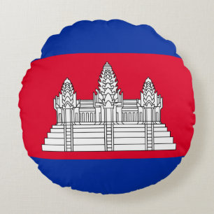 Cambodia Flag Rundes Kissen