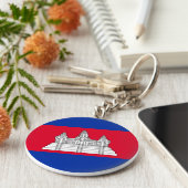 Cambodia Flag Schlüsselanhänger (Seite)