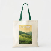 Cambodia Illustration Travel Art Vintag Tragetasche (Vorne)