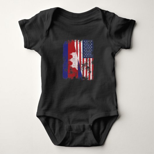 Cambodia USA Flag - Half American Baby Strampler (Vorderseite)