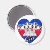 Cambodian Girl Magnet (Vorderseite/Rückseite)
