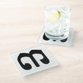 Cambodian Number 3 / Three / ៣ (EIB) Khmer Script Glasuntersetzer (Schrägansicht)