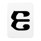 Cambodian Number 3 / Three / ៣ (EIB) Khmer Script Magnet (Vertikal)