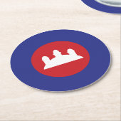 Cambodian Roundel Runder Pappuntersetzer (Angewinkelt)