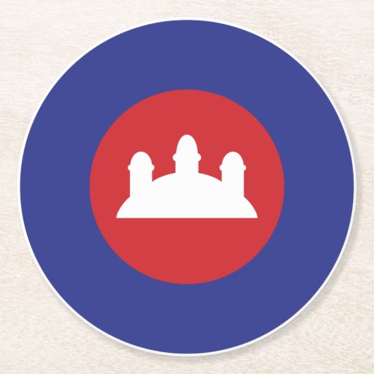 Cambodian Roundel Runder Pappuntersetzer (Vorderseite)