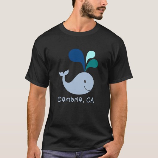 Cambria California Niedlich Whale Lover Cartoon T-Shirt (Vorderseite)