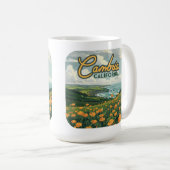Cambria California Poppies Blume Pazifikküste Kaffeetasse (VorderseiteRechts)