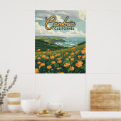 Cambria California Poppies Blume Pazifikküste Poster (Küche)