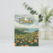 Cambria California Poppies Blume Pazifikküste Postkarte (Stehend Vorderseite)