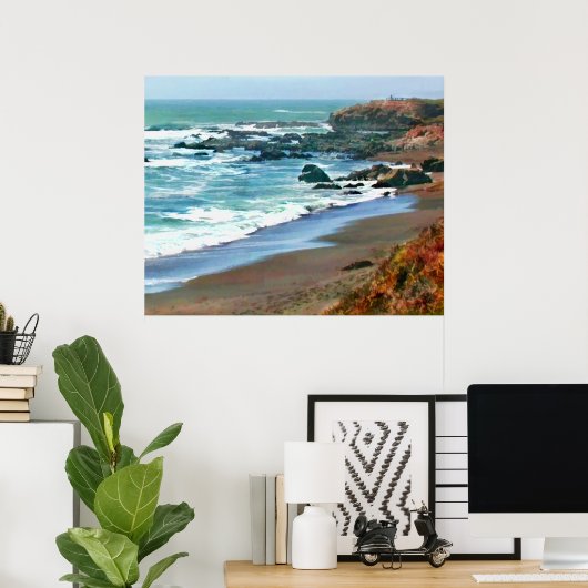 Cambria California Shoreline im Fall Poster (Heimbüro)
