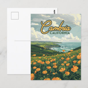 Cambria Kalifornien Mohnblumen Pazifikküste Postkarte