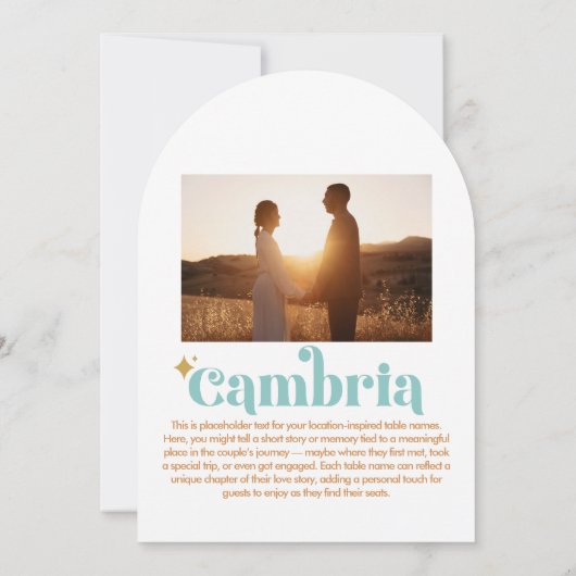 Cambria Tischnummer (Rückseite)