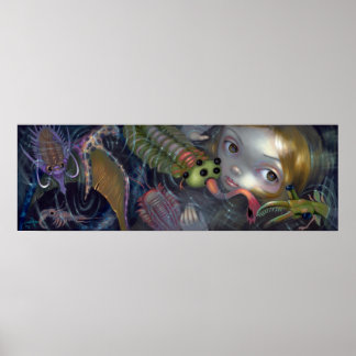 Cambrian Mermaid ART PRINT Pop Surrealismus Fantas Poster