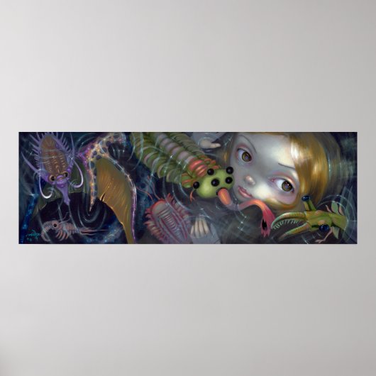 Cambrian Mermaid ART PRINT Pop Surrealismus Fantas Poster (Vorne)