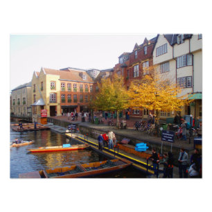 Cambridge. Ansicht von Magdalene Bridge. Fotodruck