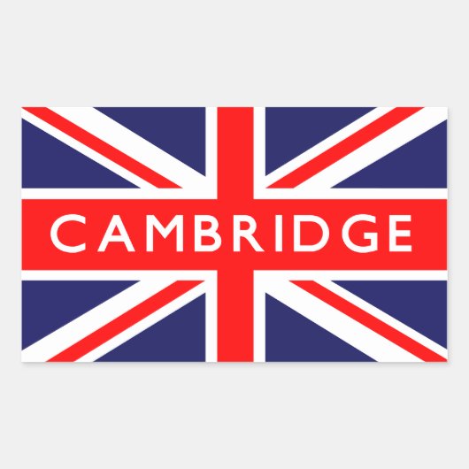 Cambridge: Britische Flagge Rechteckiger Aufkleber (Vorderseite)