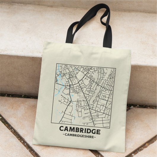 Cambridge, Cambridgeshire City Map Tote Bag Tragetasche