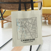 Cambridge, Cambridgeshire City Map Tote Bag Tragetasche