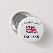 Cambridge England Britische Flagge Button (Vorne & Hinten)