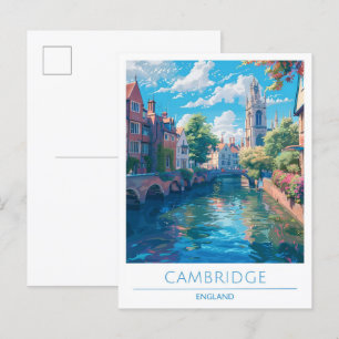 Cambridge England Kunst Vintage Reise Postkarte