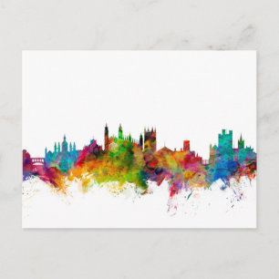 Cambridge England Skyline Postkarte
