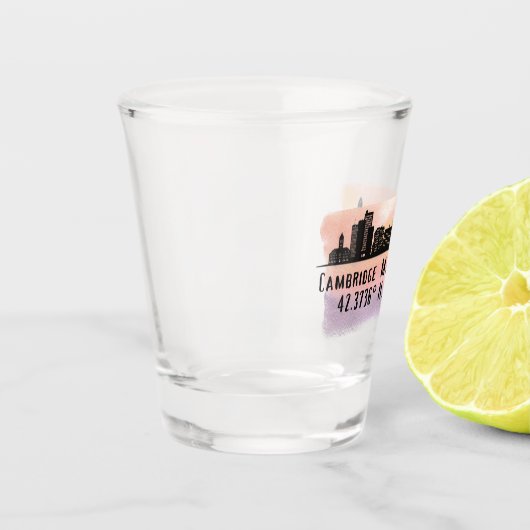 Cambridge MA City Skyline Schnapsglas (Links)