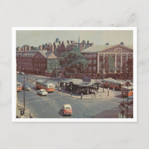 Cambridge MA, Harvard Square, 1960 Retro Vintage Postkarte
