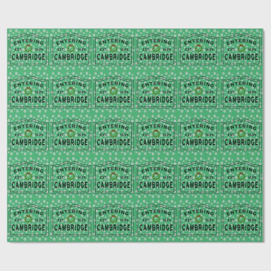 Cambridge, MA Holiday Wreath Wrapping Paper Geschenkpapier (Flach)