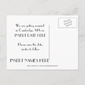 CAMBRIDGE, MA Map 'Save the Date'! Postkarte (Rückseite)