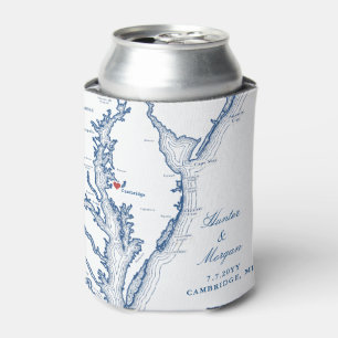 Cambridge MD Map Elegant Blue Gastgeschenk Hochzei Dosenkühler