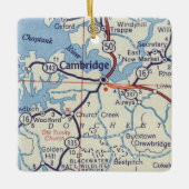 Cambridge MD Vintag Map Keramikornament (Vorderseite)