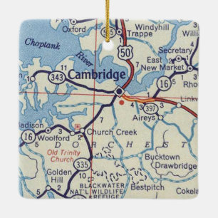 Cambridge MD Vintage Karte Keramikornament