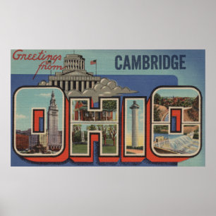 Cambridge, Ohio - Große Buchstabenszenen Poster