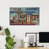 Cambridge, Ohio - Große Buchstabenszenen Poster (Heimbüro)