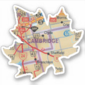 Cambridge Ontario Karte Aufkleber (Vorderseite)